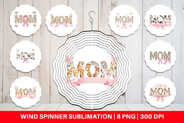 Wind Spinner Ornate Garden MOM Watercolor Sublimation artnoy 