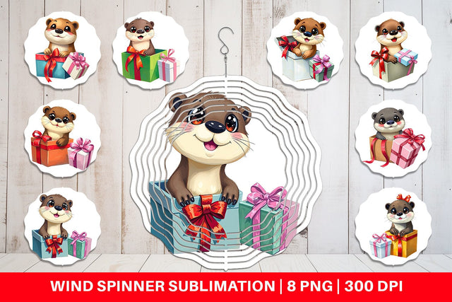 Wind Spinner Otter Gift Sublimation artnoy 