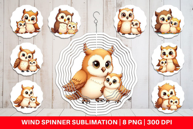 Wind Spinner Owl Mother's Day Sublimation artnoy 