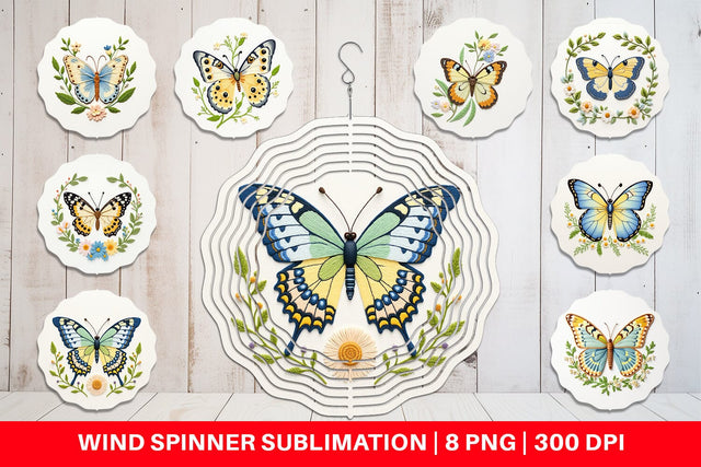 Wind Spinner Painted Lady Butterfly Sublimation artnoy 