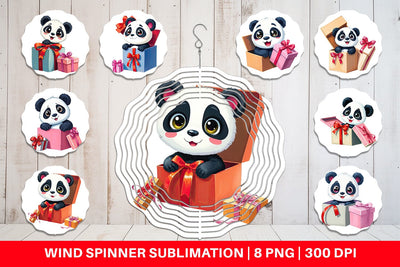 Wind Spinner Panda Gift Sublimation artnoy 