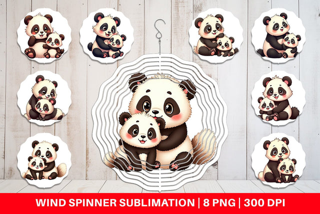 Wind Spinner Panda Mother's Day Sublimation artnoy 