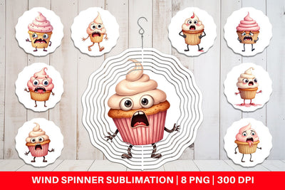 Wind Spinner Panic Cupcake Sublimation artnoy 