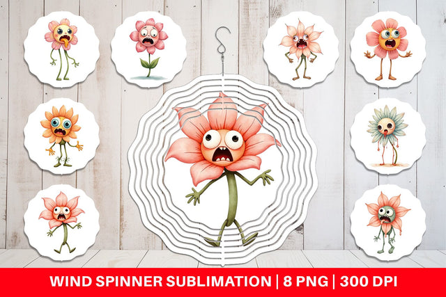 Wind Spinner Panic Flower Sublimation artnoy 