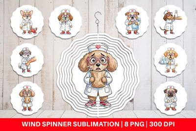 Wind Spinner Panic Mode Dog Nurse Prints Sublimation artnoy 