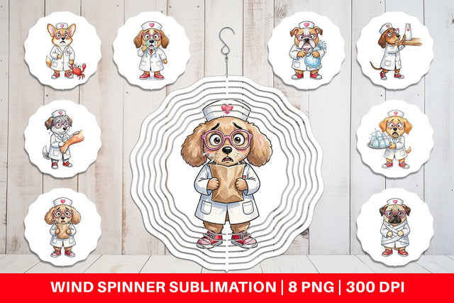 Wind Spinner Panic Mode Dog Nurse Prints Sublimation artnoy 