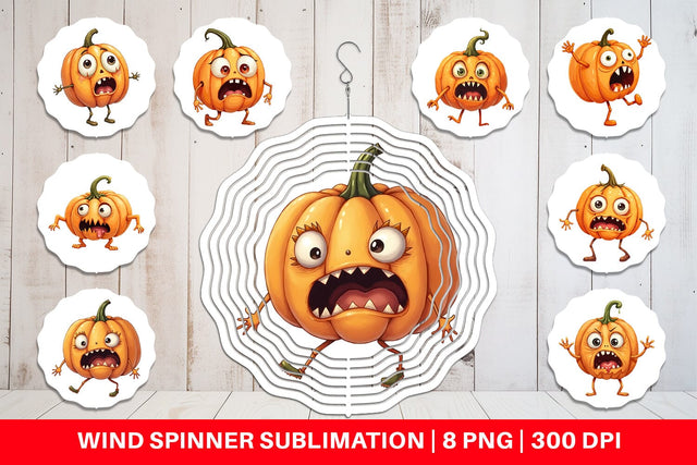 Wind Spinner Panic Pumpkin Sublimation artnoy 