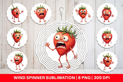 Wind Spinner Panic Strawberry Sublimation artnoy 
