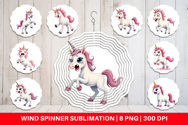 Wind Spinner Panic Unicorn Sublimation artnoy 