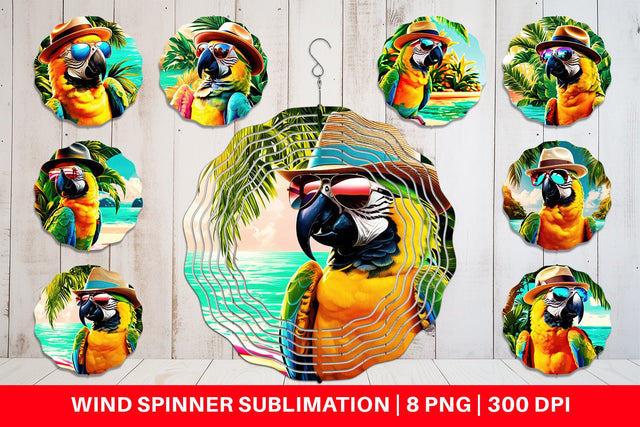 Wind Spinner Parrots in Summer Sublimation artnoy 