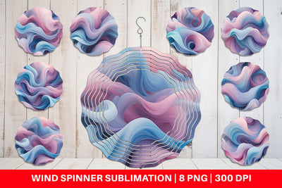Wind Spinner Pastel Cloud Flow Sublimation artnoy 