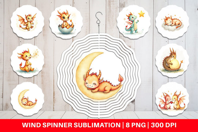 Wind Spinner Pastel Dreamy Dragons Sublimation artnoy 