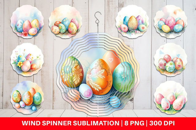 Wind Spinner Pastel Easter Eggs Sublimation artnoy 