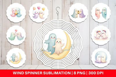 Wind Spinner Pastel Ghost Twins Sublimation artnoy 