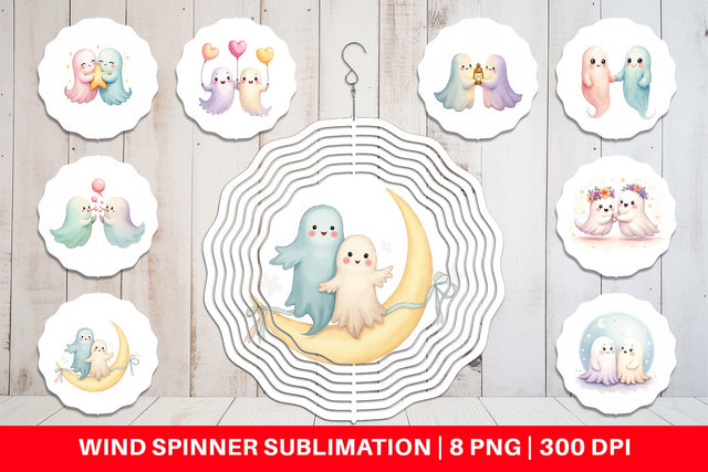 Wind Spinner Pastel Ghost Twins Sublimation artnoy 