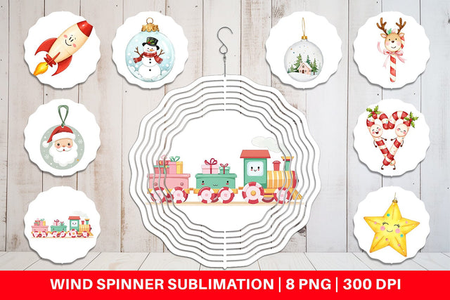 Wind Spinner Pastel Holiday Festive Sublimation artnoy 