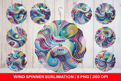 Wind Spinner Pastel Liquid Swirl Sublimation artnoy 
