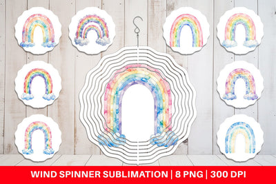 Wind Spinner Pastel Nursery Rainbow Sublimation artnoy 