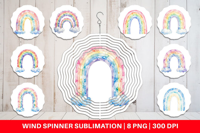 Wind Spinner Pastel Nursery Rainbow Sublimation artnoy 