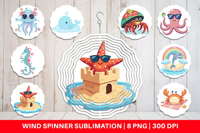 Wind Spinner Pastel Ocean Cuties Sublimation artnoy 