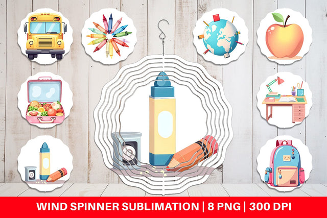 Wind Spinner Pastel School Essentials Sublimation artnoy 