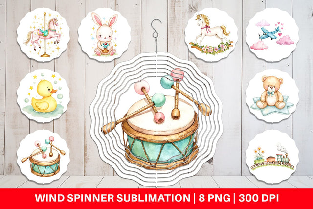 Wind Spinner Pastel Toyland Sublimation artnoy 