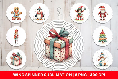 Wind Spinner Patchwork Christmas Cute Sublimation artnoy 