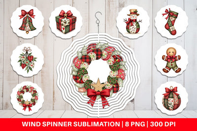 Wind Spinner Patchwork Christmas Sublimation artnoy 