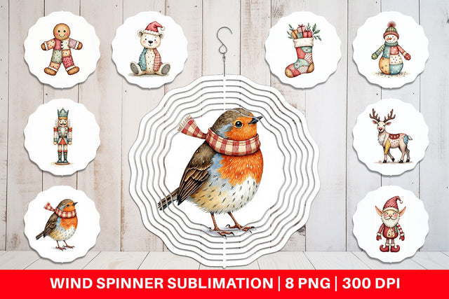 Wind Spinner Patchwork Christmas Wonder Sublimation artnoy 