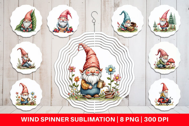 Wind Spinner Patchwork Gnome Collection Sublimation artnoy 