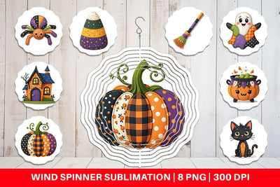Wind Spinner Patchwork Halloween Cuties Sublimation artnoy 