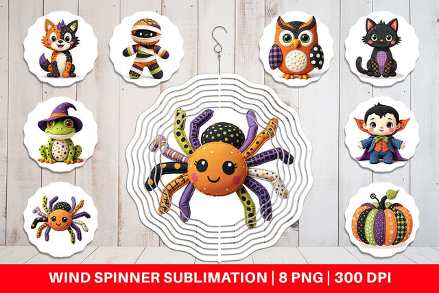 Wind Spinner Patchwork Halloween Plushies Sublimation artnoy 