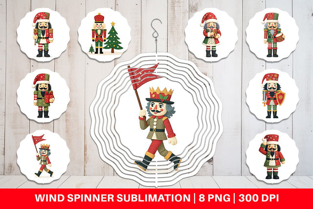 Wind Spinner Patchwork Nutcracker Sublimation artnoy 