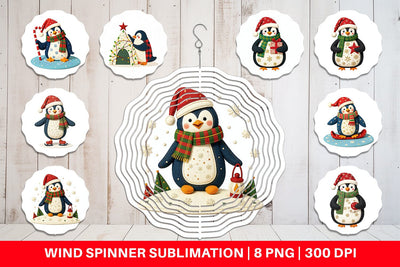 Wind Spinner Patchwork Penguin Sublimation artnoy 