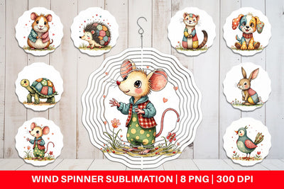 Wind Spinner Patchwork Pet Pals Sublimation artnoy 