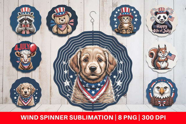 Wind Spinner Patriotic Animal Sublimation artnoy 
