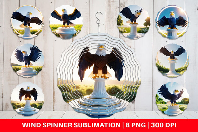 Wind Spinner Patriotic Bald Eagle Sublimation artnoy 