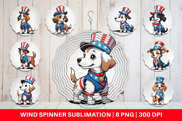 Wind Spinner Patriotic Dog Sublimation artnoy 
