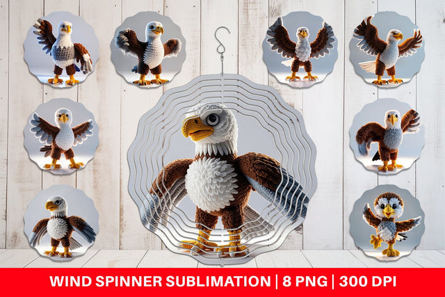 Wind Spinner Patriotic Eagle Crochet Sublimation artnoy 
