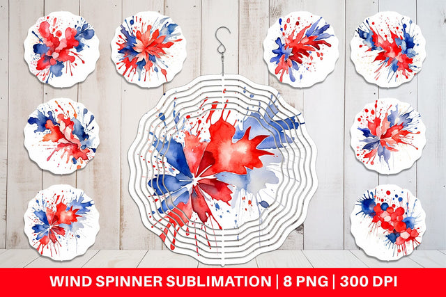 Wind Spinner Patriotic Splash Sublimation artnoy 