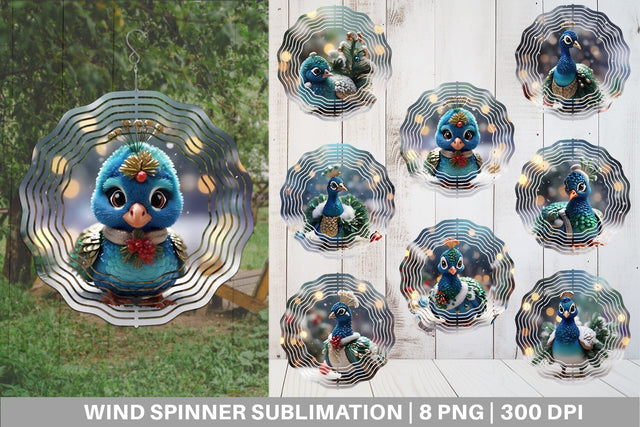 Wind Spinner Peacock Christmas Sublimation artnoy 