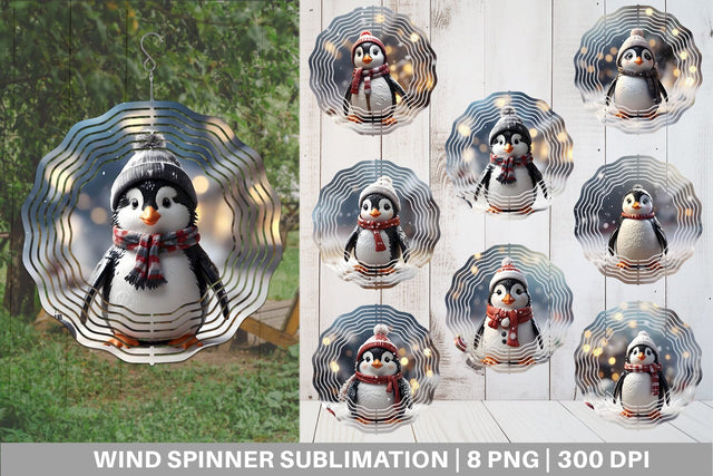 Wind Spinner Penguin Christmas Sublimation artnoy 