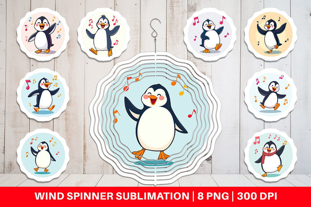 Wind Spinner Penguin Dancing Sublimation artnoy 