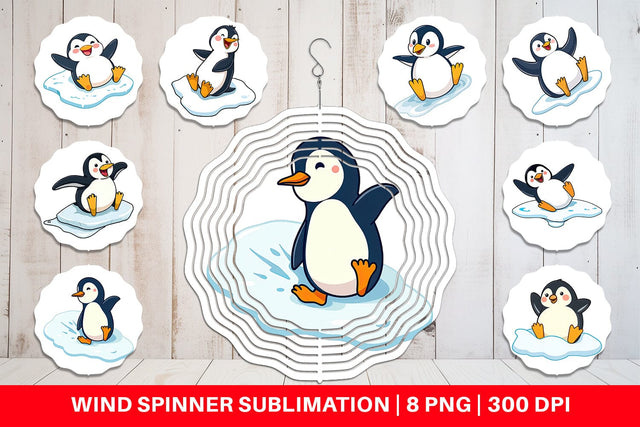 Wind Spinner Penguin Sliding on Ice Sublimation artnoy 