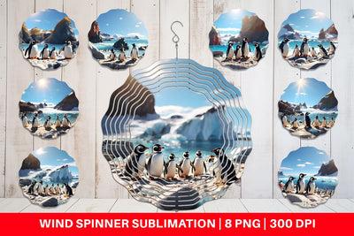 Wind Spinner Penguins Summer Sublimation artnoy 