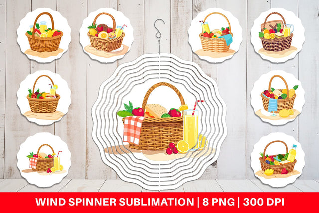 Wind Spinner Picnic Basket Sublimation artnoy 