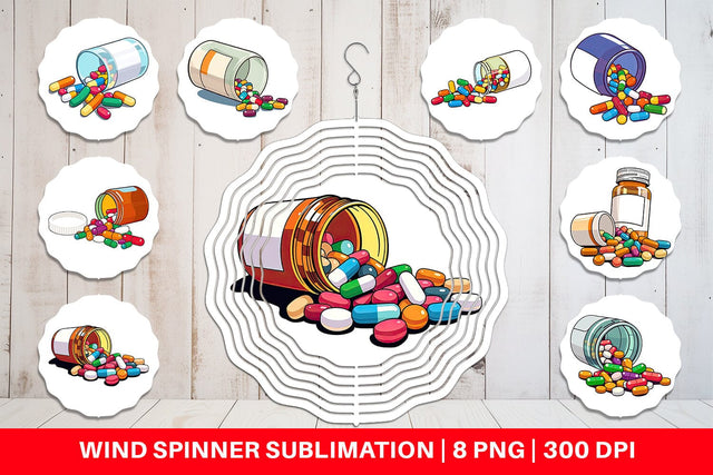 Wind Spinner Pill Bottle Sublimation artnoy 