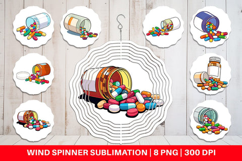 Wind Spinner Pill Bottle Sublimation artnoy 