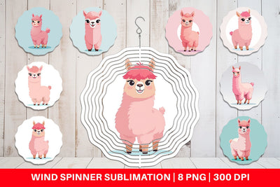 Wind Spinner Pink Alpaca Valentine Sublimation artnoy 