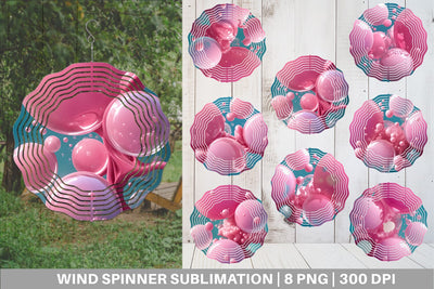 Wind Spinner Pink Bubbles Water Sublimation artnoy 